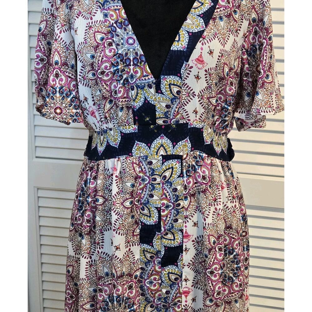 Floral V-Neck Dress - Multicolor